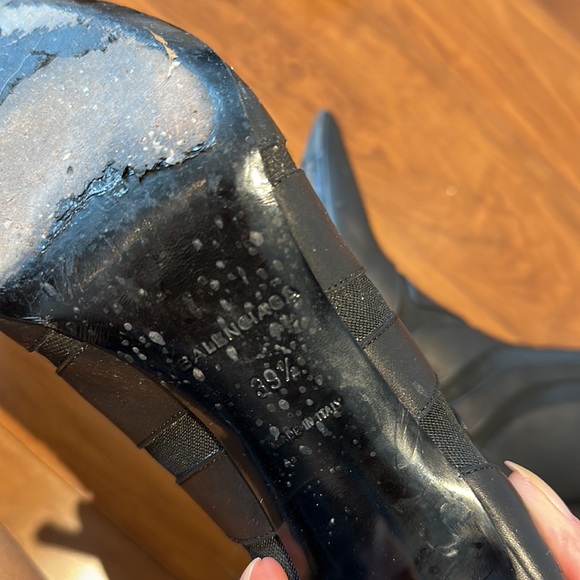 Balenciaga black leather ankle boots size 39.5 - Picture 7 of 7